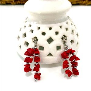 Red coral Earrings